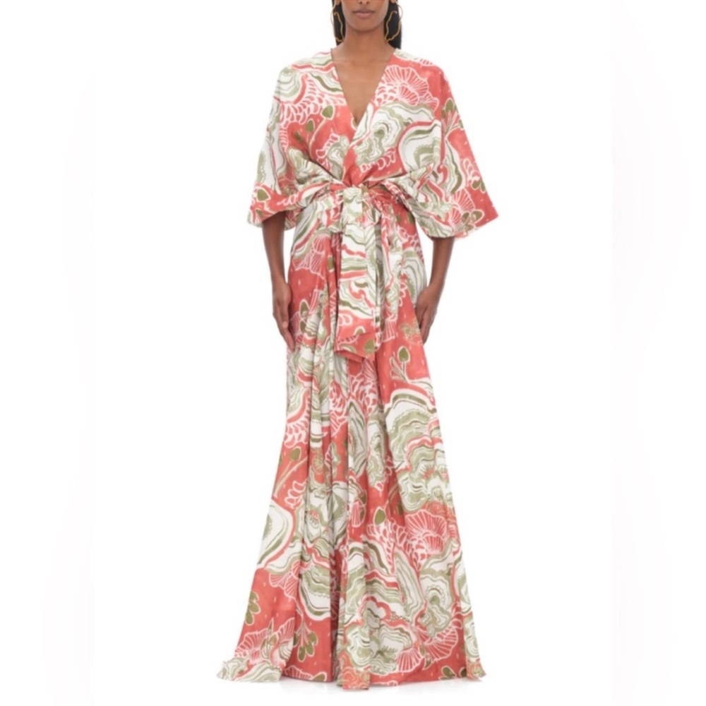ANDREA IYAMAH GAMBA RESORTWEAR DUSTER ROBE WITH BELT, NWT - Picture 3 of 5
